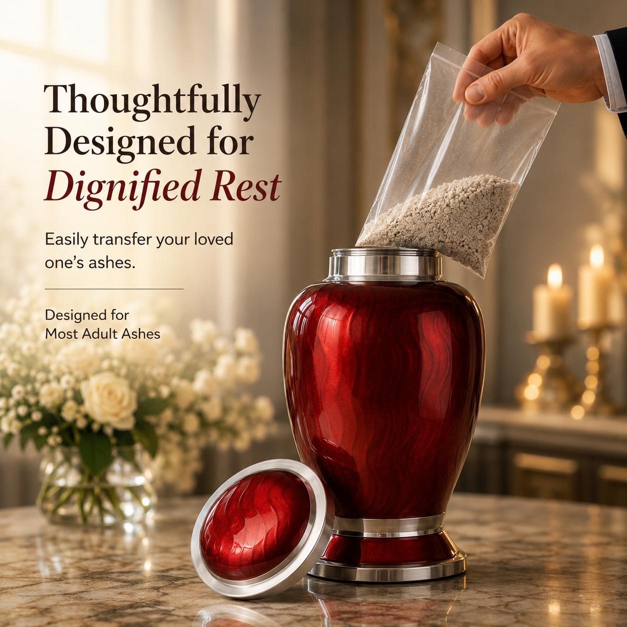 Premium Ripple Cremation Urn for Adult Ashes