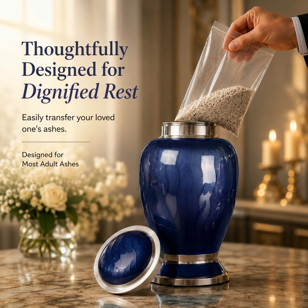 Premium Ripple Cremation Urn for Adult Ashes