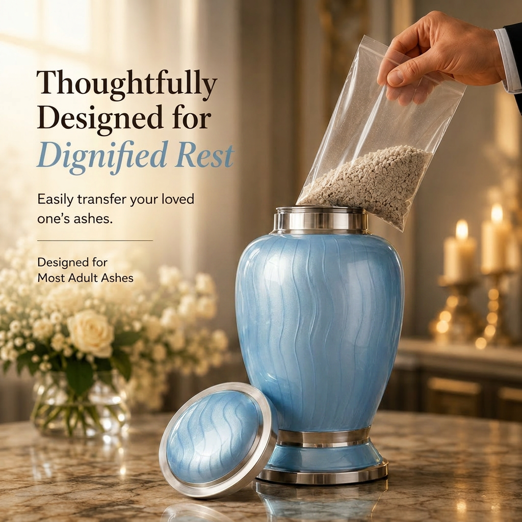 Premium Ripple Cremation Urn for Adult Ashes