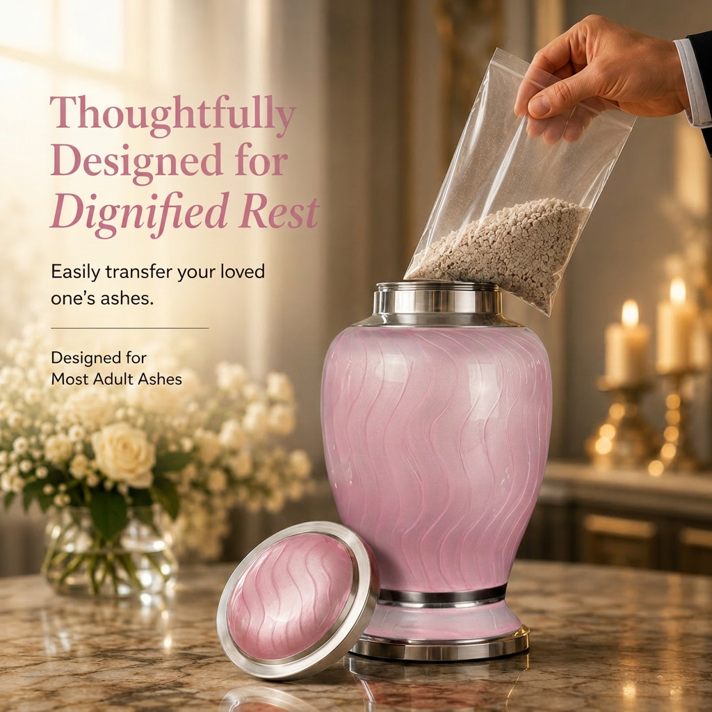 Premium Ripple Cremation Urn for Adult Ashes