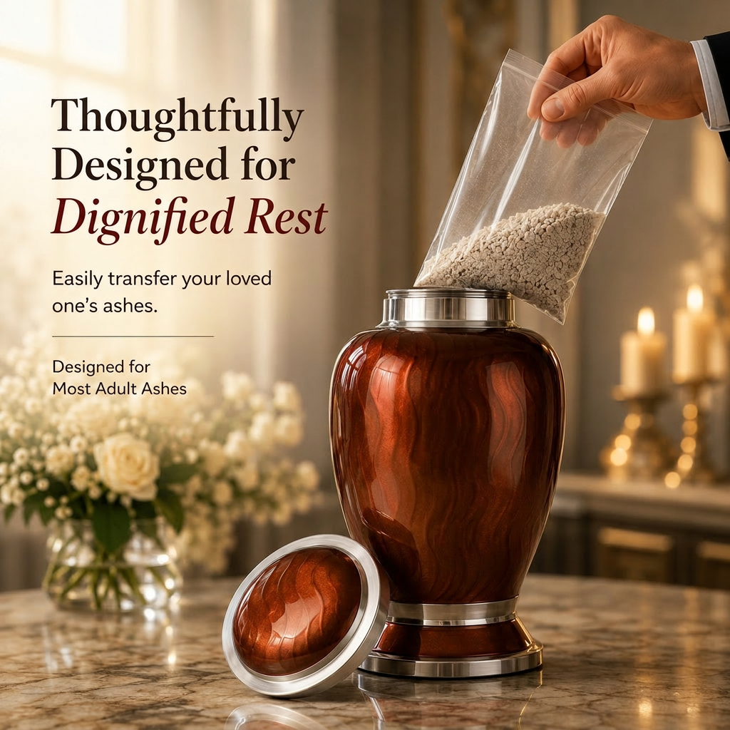 Premium Ripple Cremation Urn for Adult Ashes