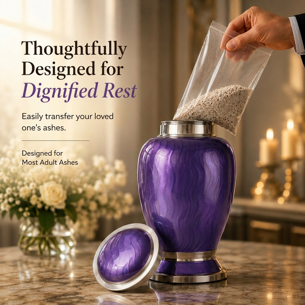 Premium Ripple Cremation Urn for Adult Ashes