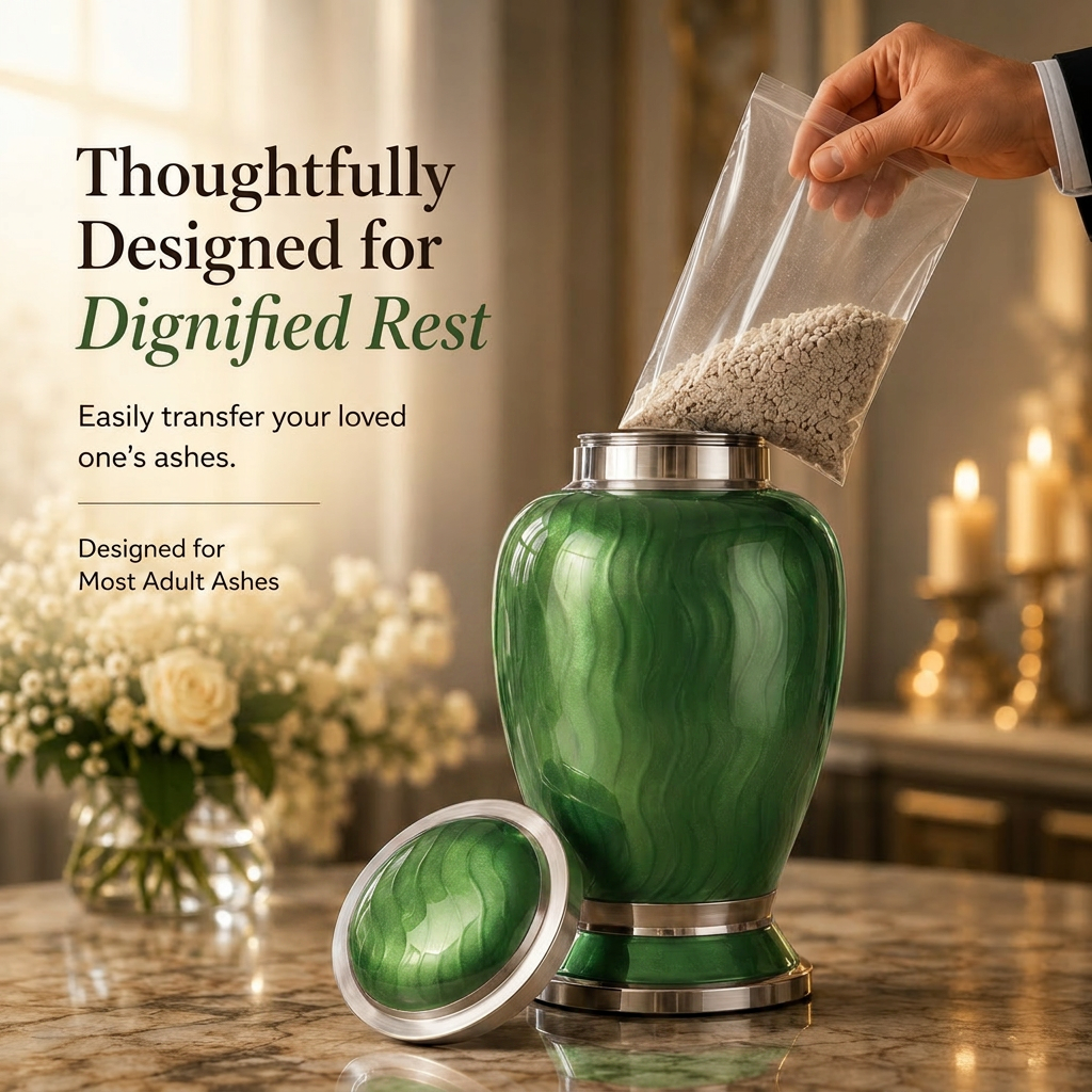 Premium Ripple Cremation Urn for Adult Ashes