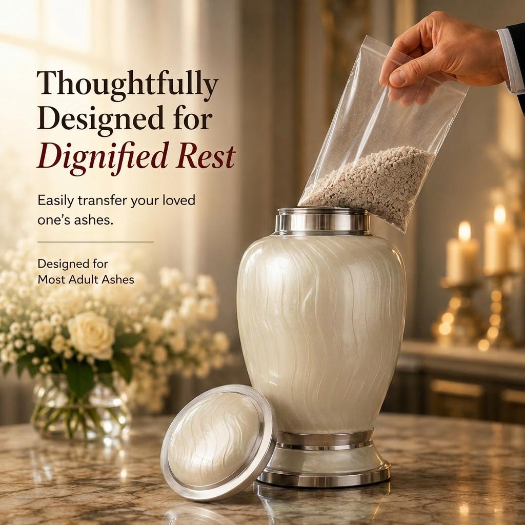 Premium Ripple Cremation Urn for Adult Ashes
