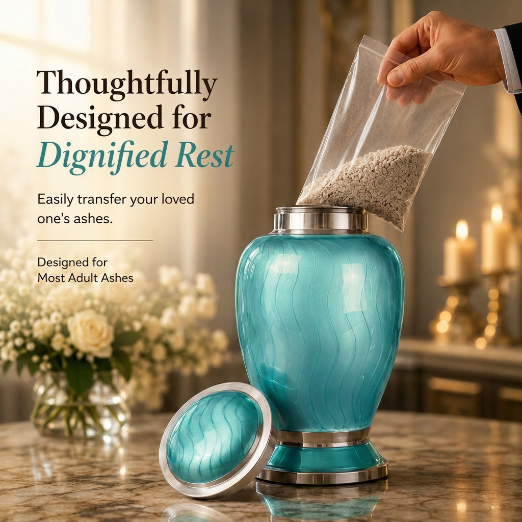 Premium Ripple Cremation Urn for Adult Ashes