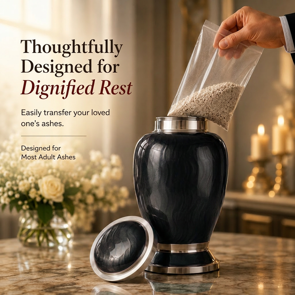 Premium Ripple Cremation Urn for Adult Ashes