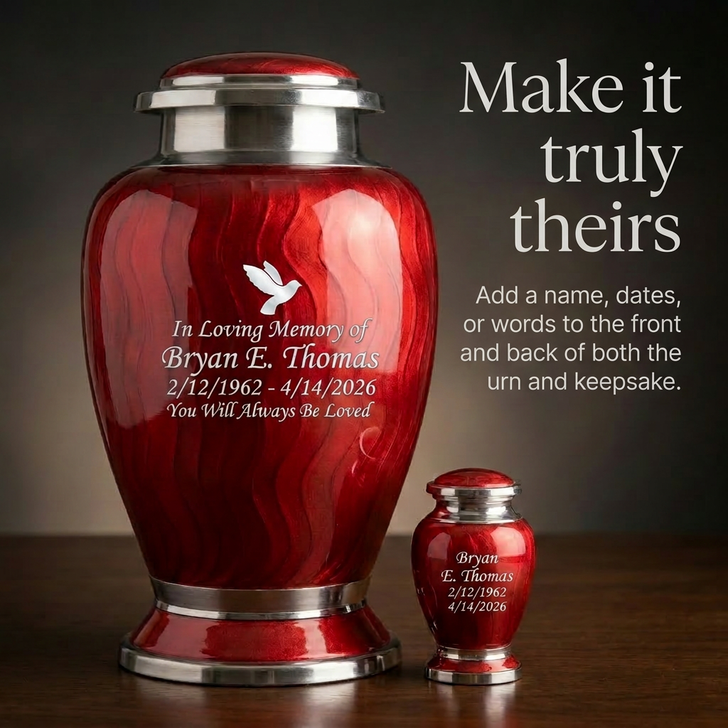 Premium Ripple Cremation Urn for Adult Ashes