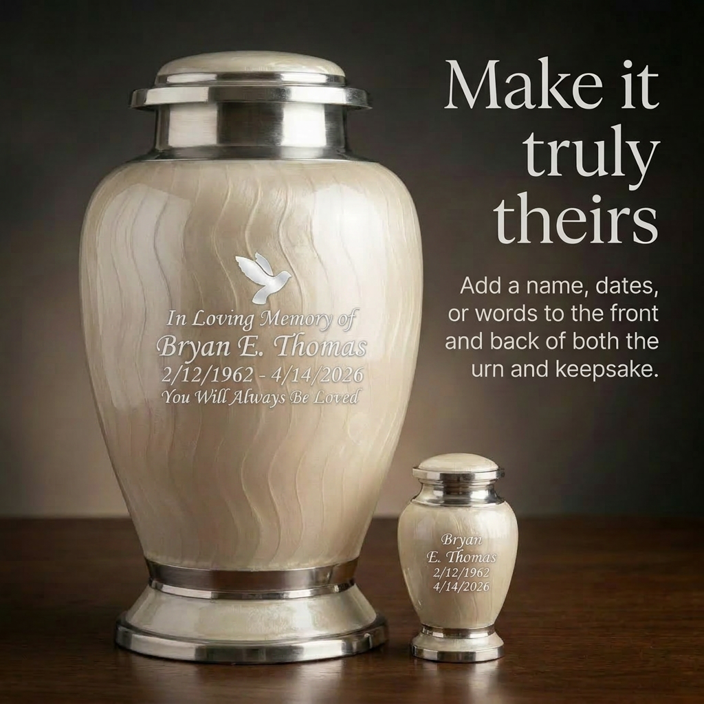 Premium Ripple Cremation Urn for Adult Ashes