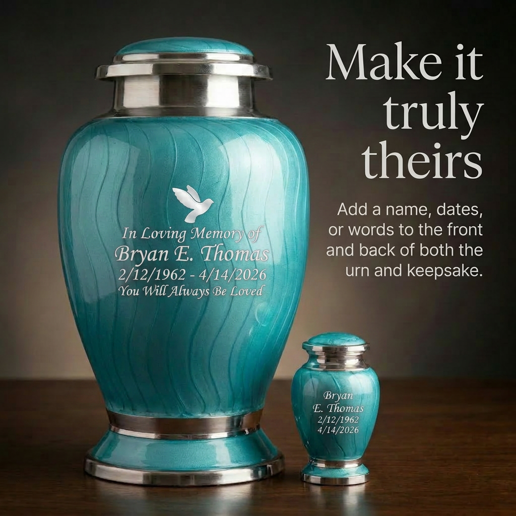 Premium Ripple Cremation Urn for Adult Ashes