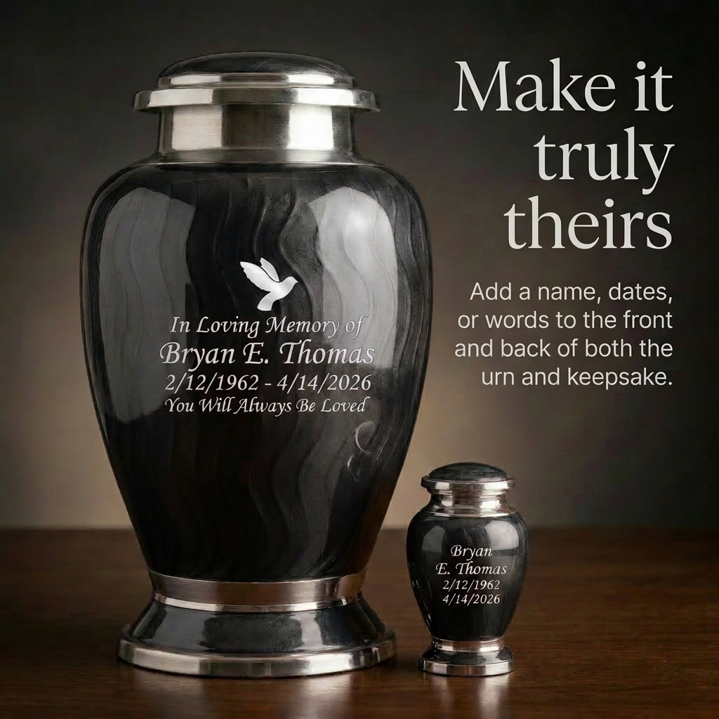 Premium Ripple Cremation Urn for Adult Ashes