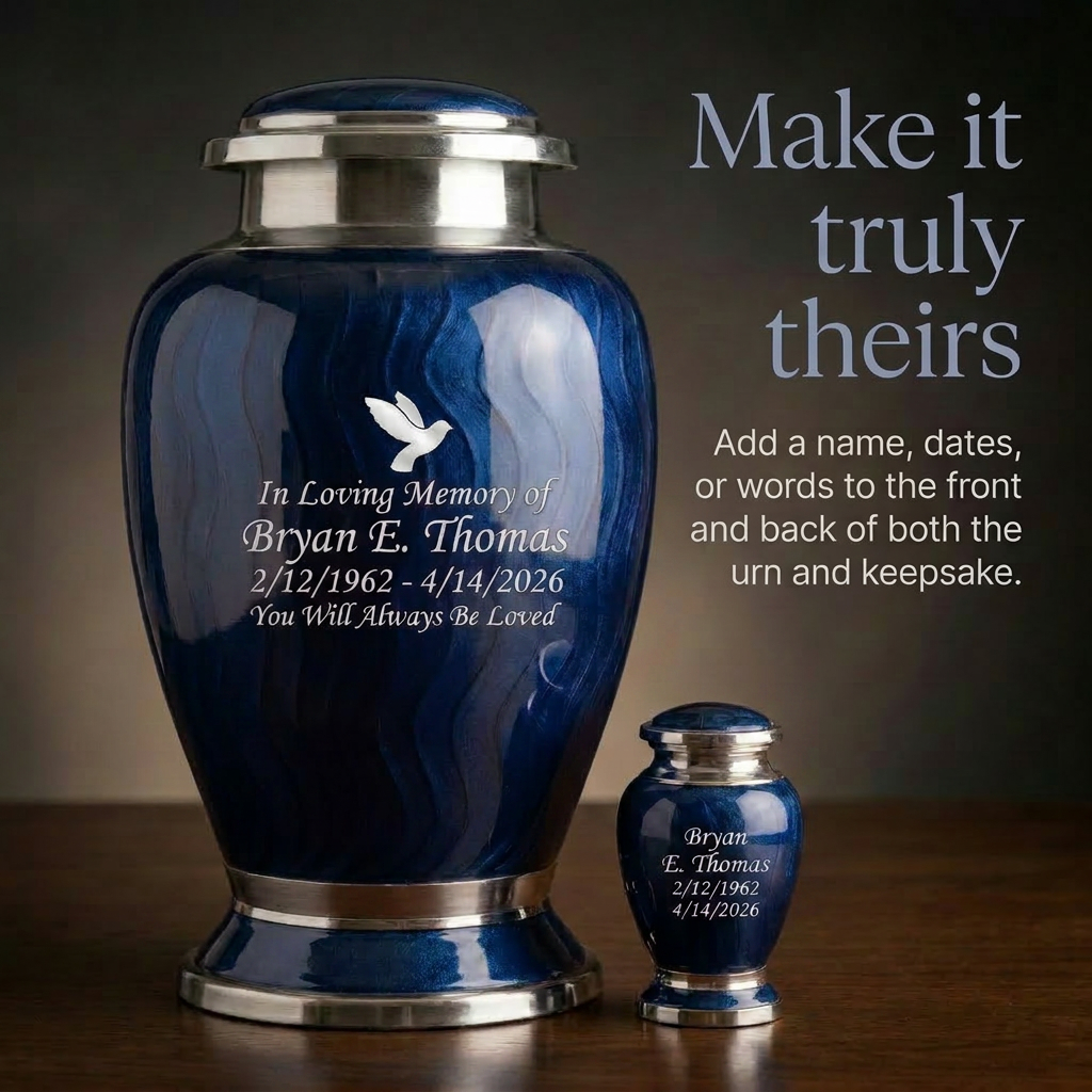Premium Ripple Cremation Urn for Adult Ashes