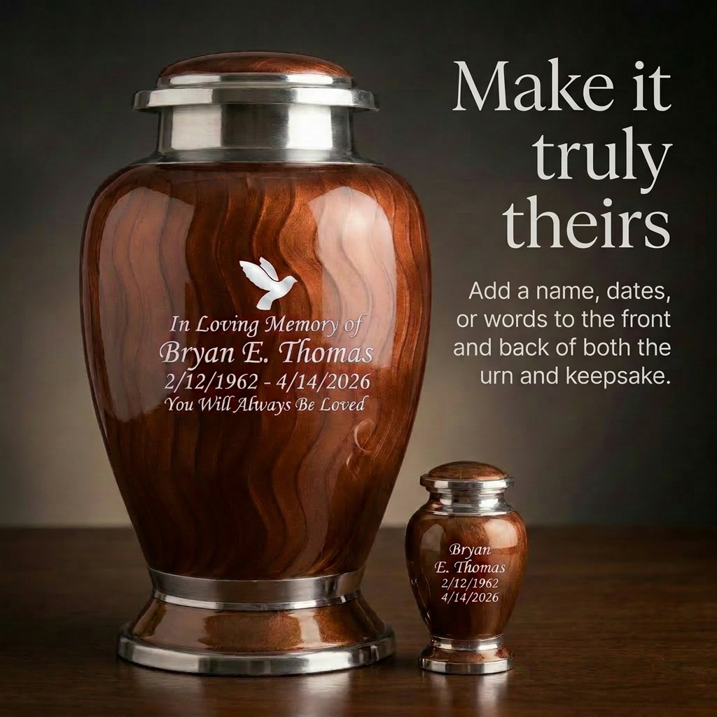 Premium Ripple Cremation Urn for Adult Ashes