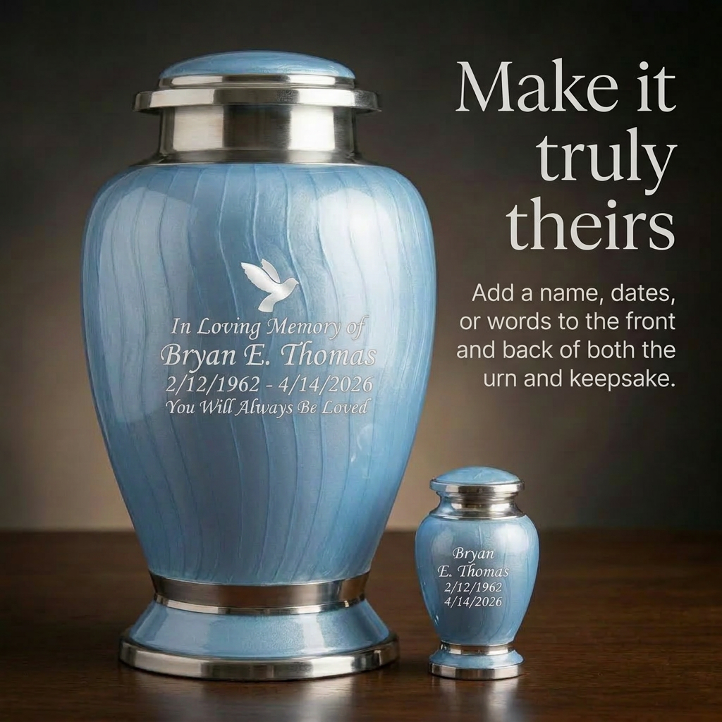 Premium Ripple Cremation Urn for Adult Ashes