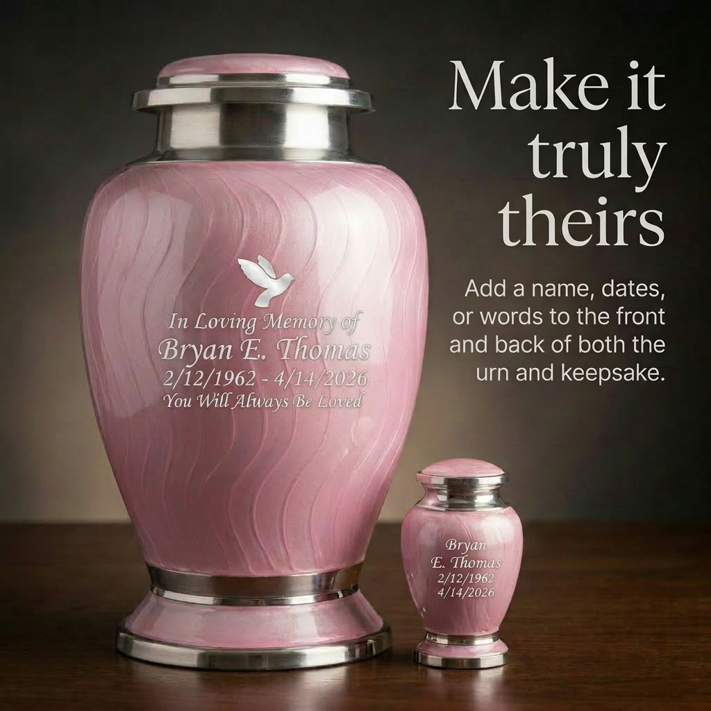 Premium Ripple Cremation Urn for Adult Ashes