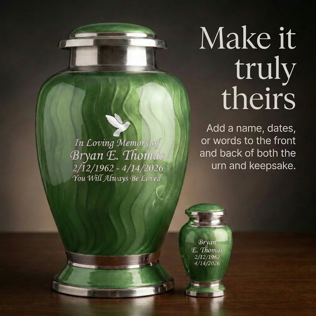 Premium Ripple Cremation Urn for Adult Ashes
