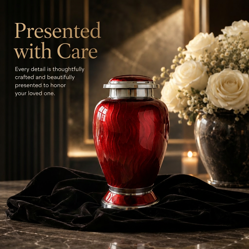 Premium Ripple Cremation Urn for Adult Ashes