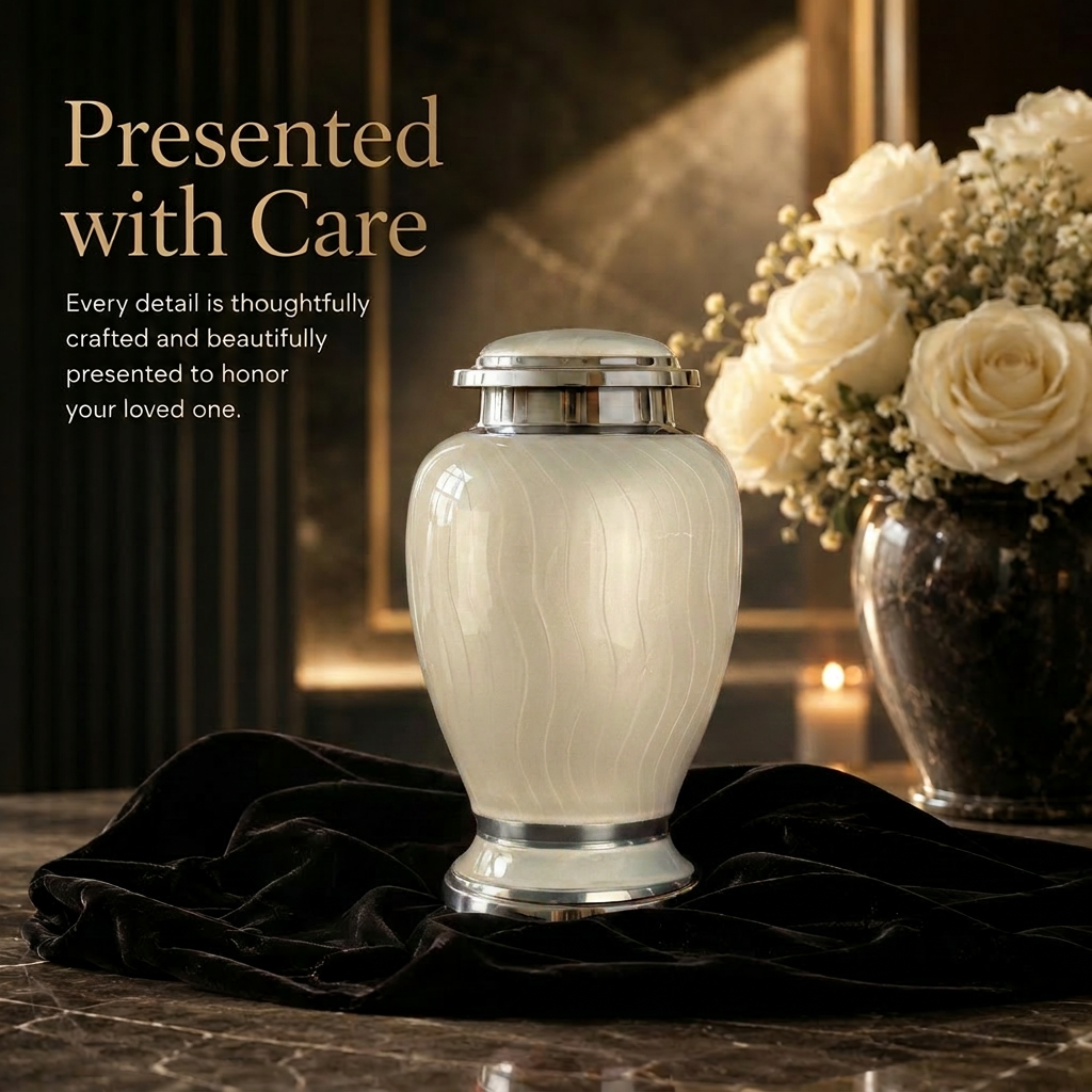 Premium Ripple Cremation Urn for Adult Ashes