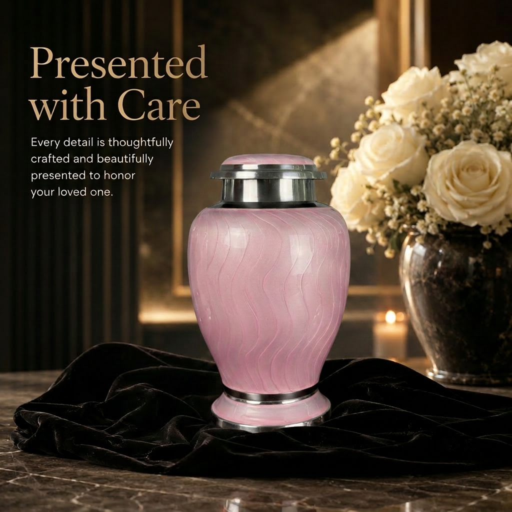Premium Ripple Cremation Urn for Adult Ashes