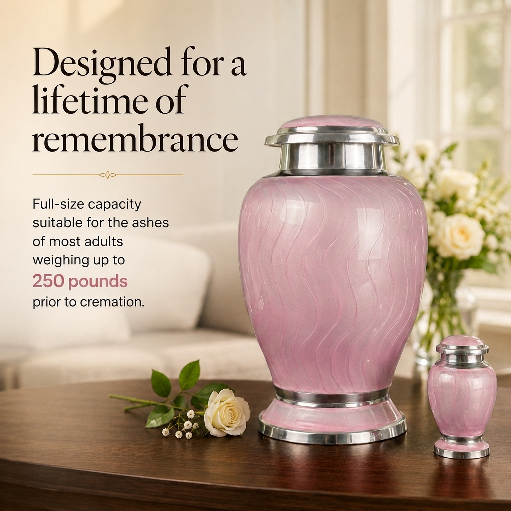 Premium Ripple Cremation Urn for Adult Ashes