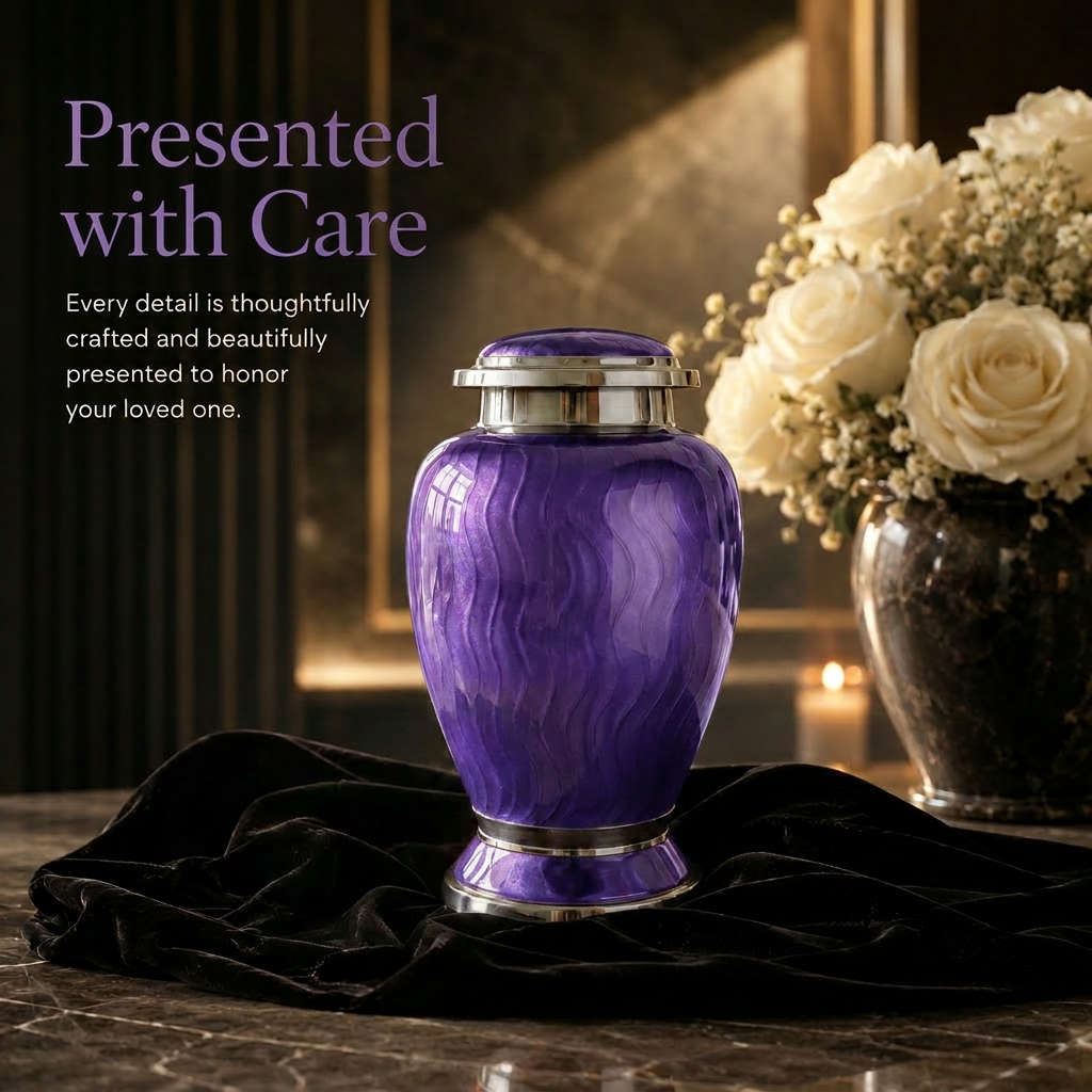 Premium Ripple Cremation Urn for Adult Ashes