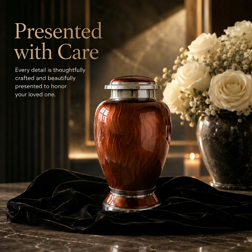 Premium Ripple Cremation Urn for Adult Ashes