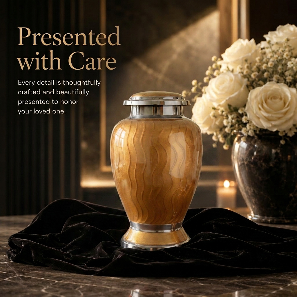 Premium Ripple Cremation Urn for Adult Ashes