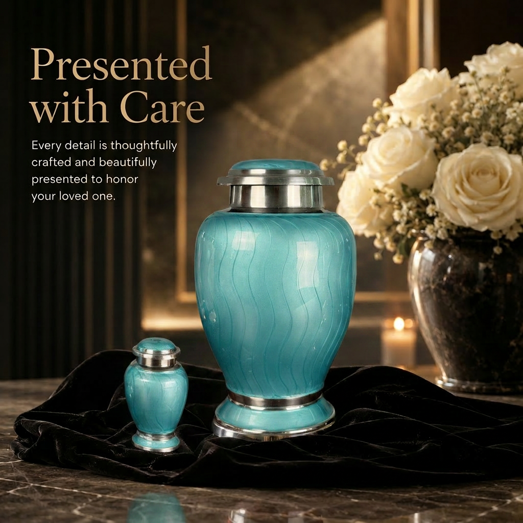 Premium Ripple Cremation Urn for Adult Ashes