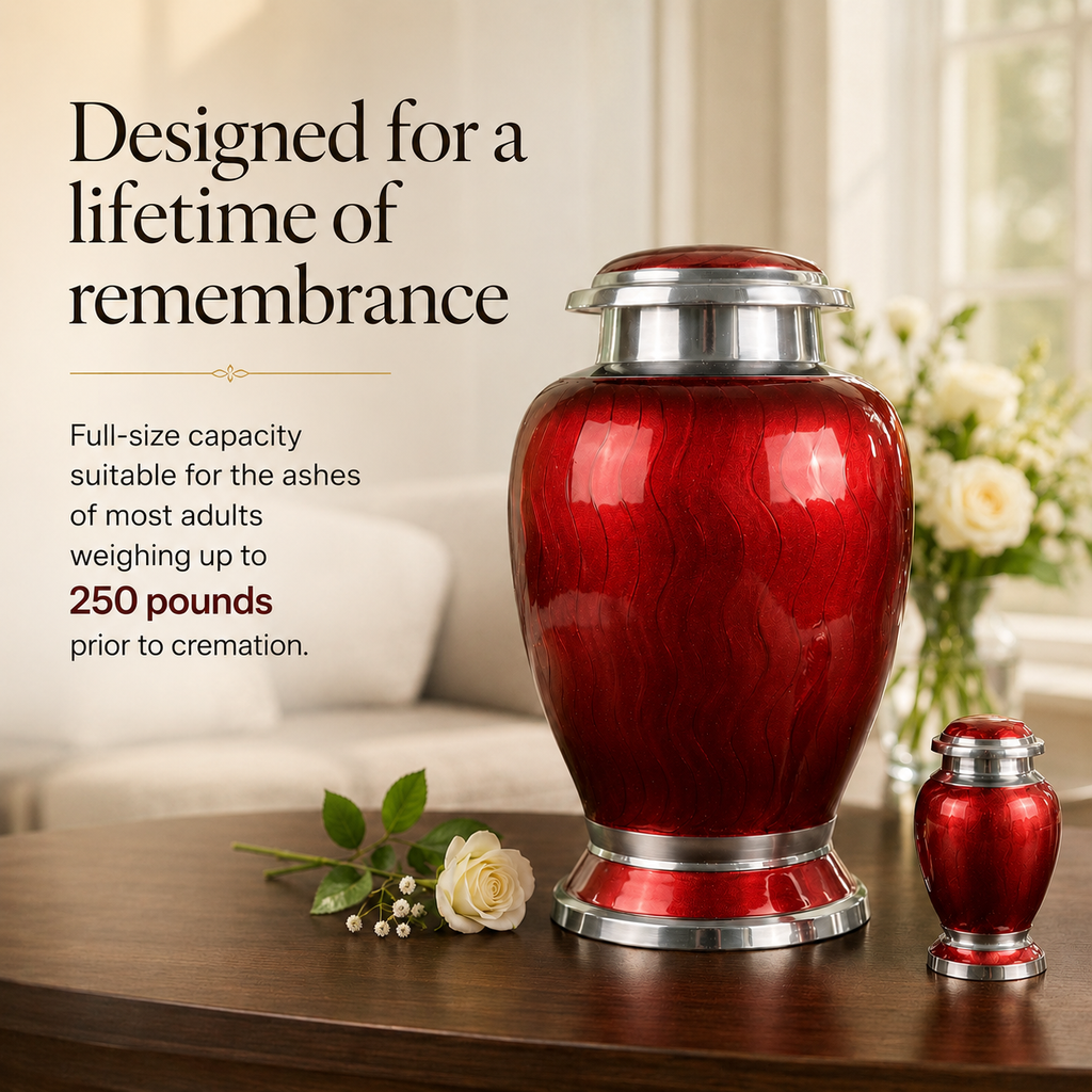 Premium Ripple Cremation Urn for Adult Ashes