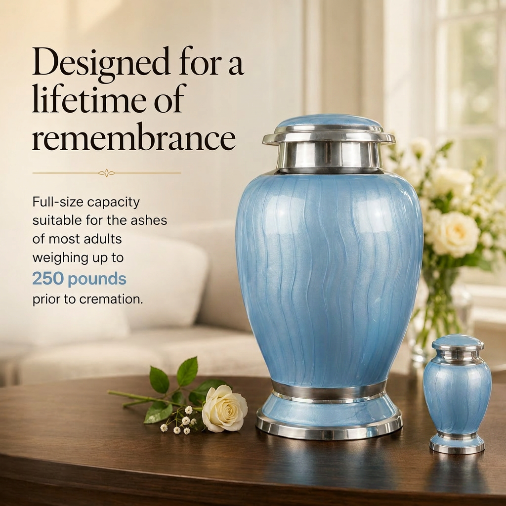 Premium Ripple Cremation Urn for Adult Ashes