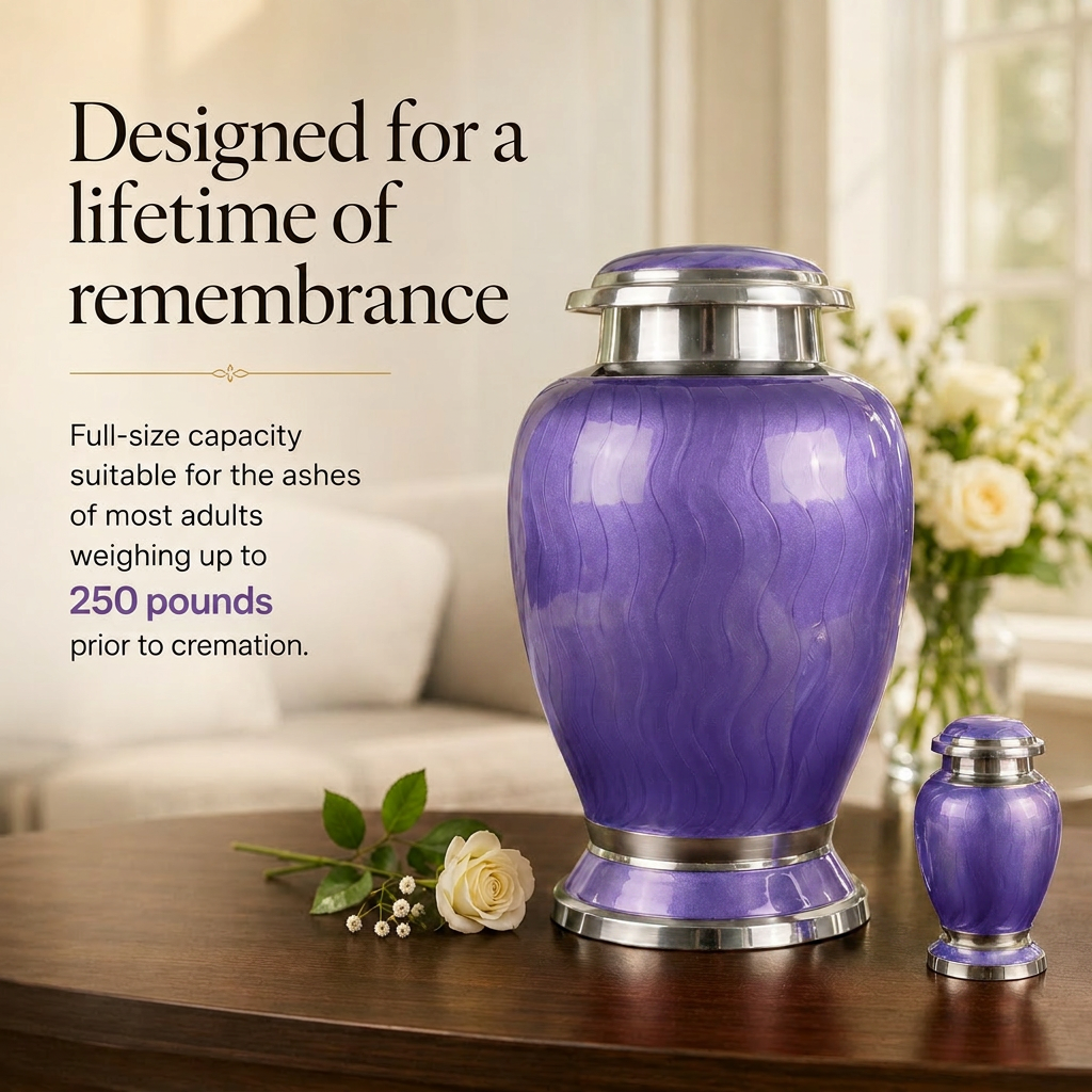 Premium Ripple Cremation Urn for Adult Ashes