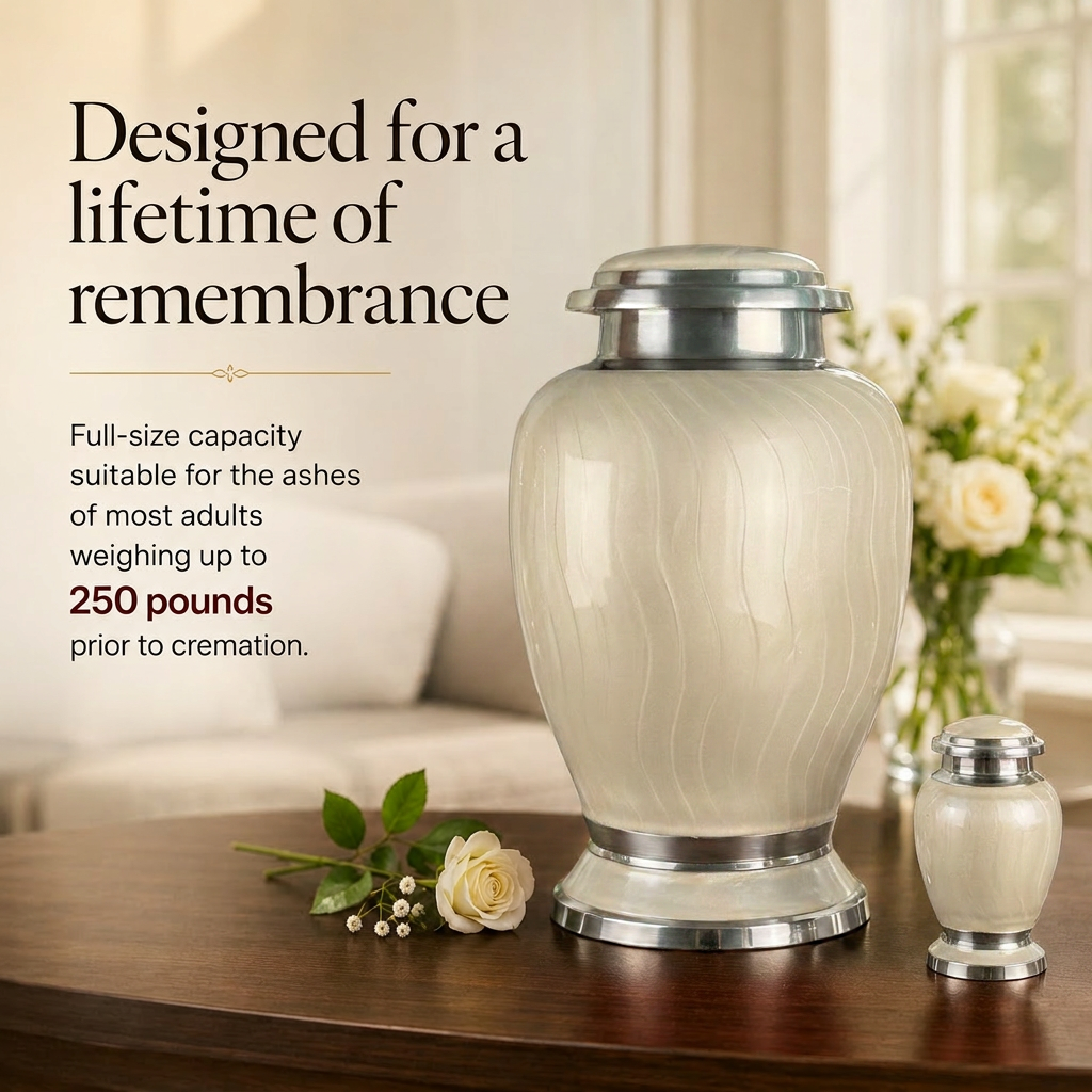 Premium Ripple Cremation Urn for Adult Ashes