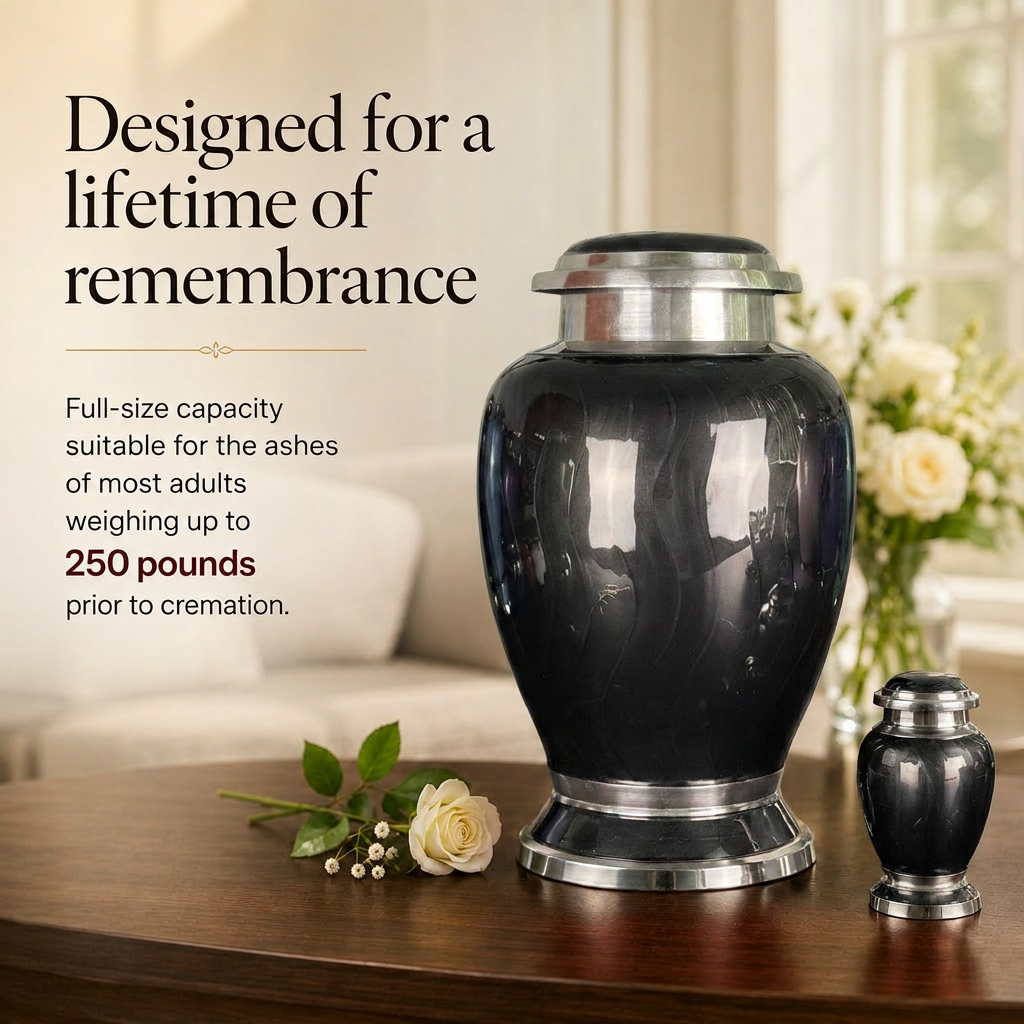 Premium Ripple Cremation Urn for Adult Ashes