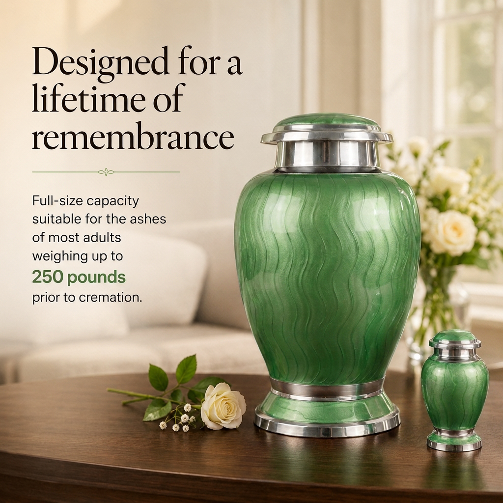 Premium Ripple Cremation Urn for Adult Ashes