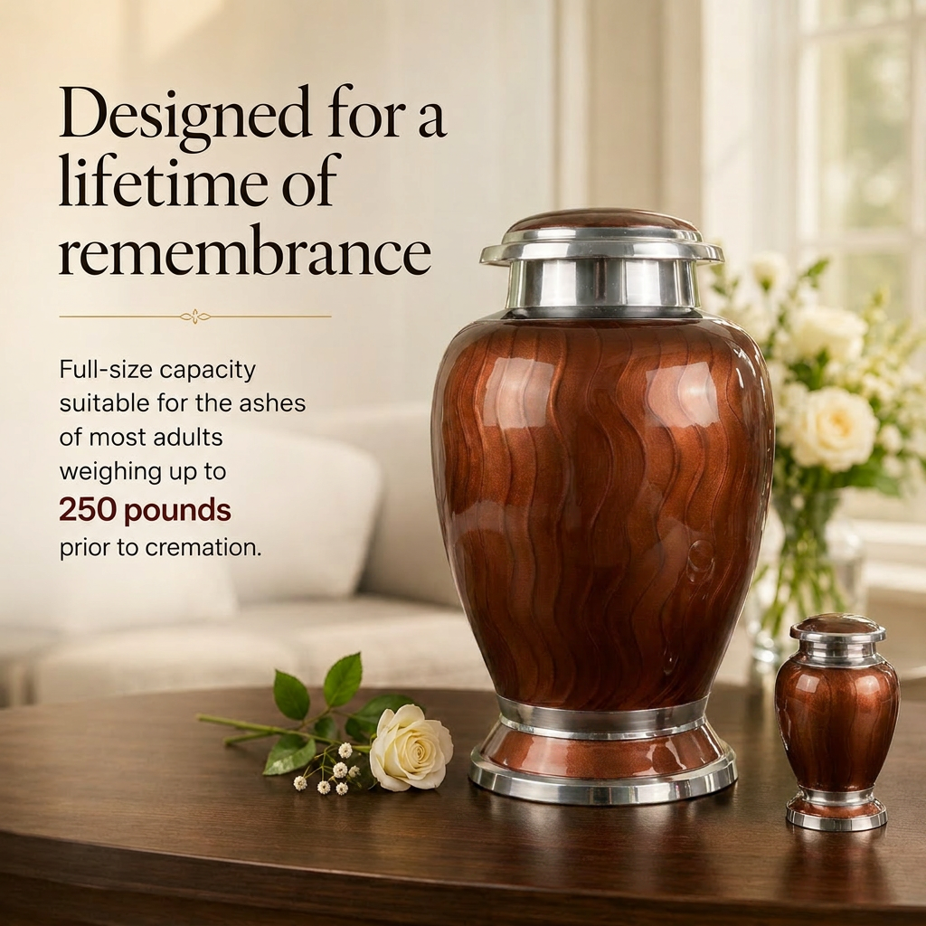 Premium Ripple Cremation Urn for Adult Ashes