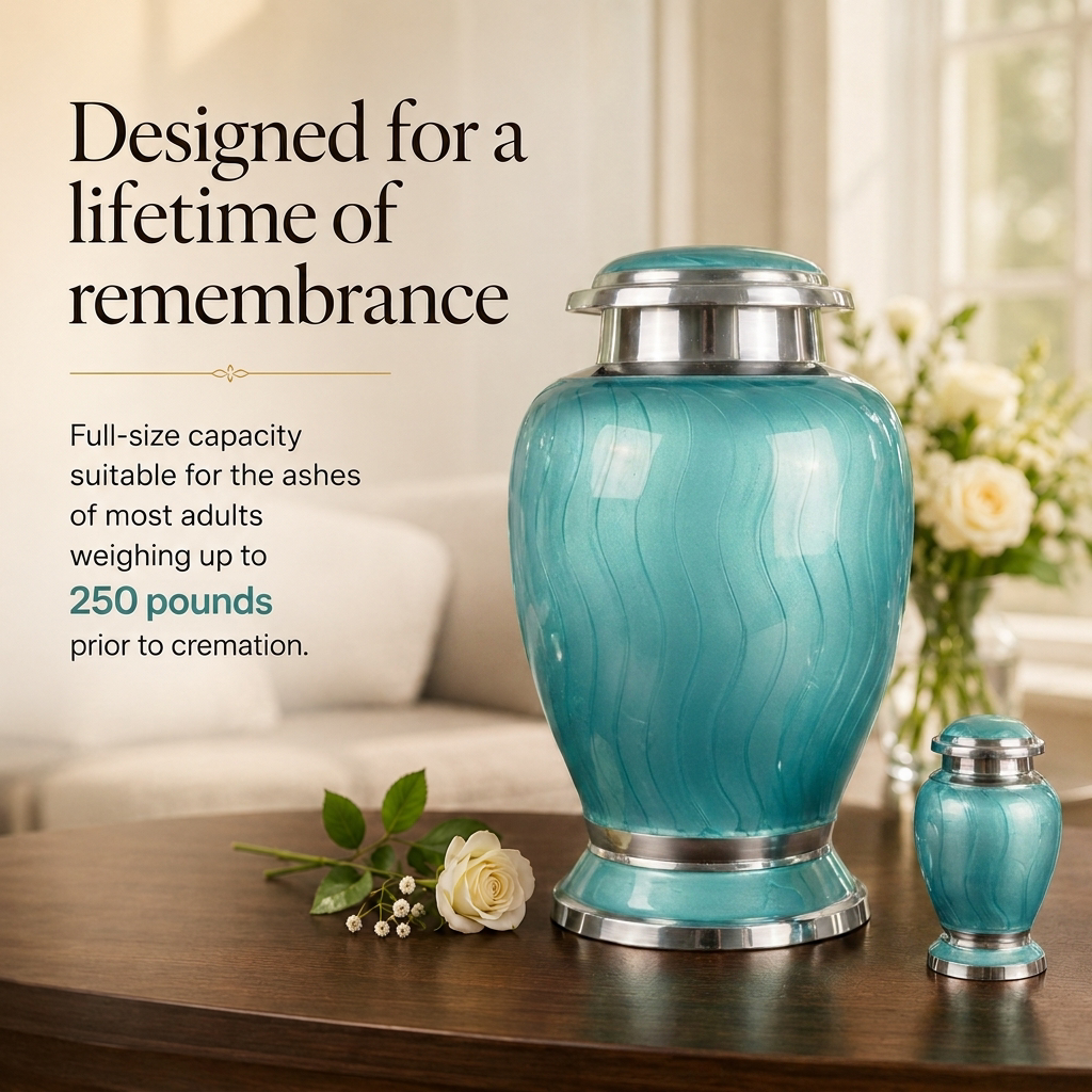 Premium Ripple Cremation Urn for Adult Ashes