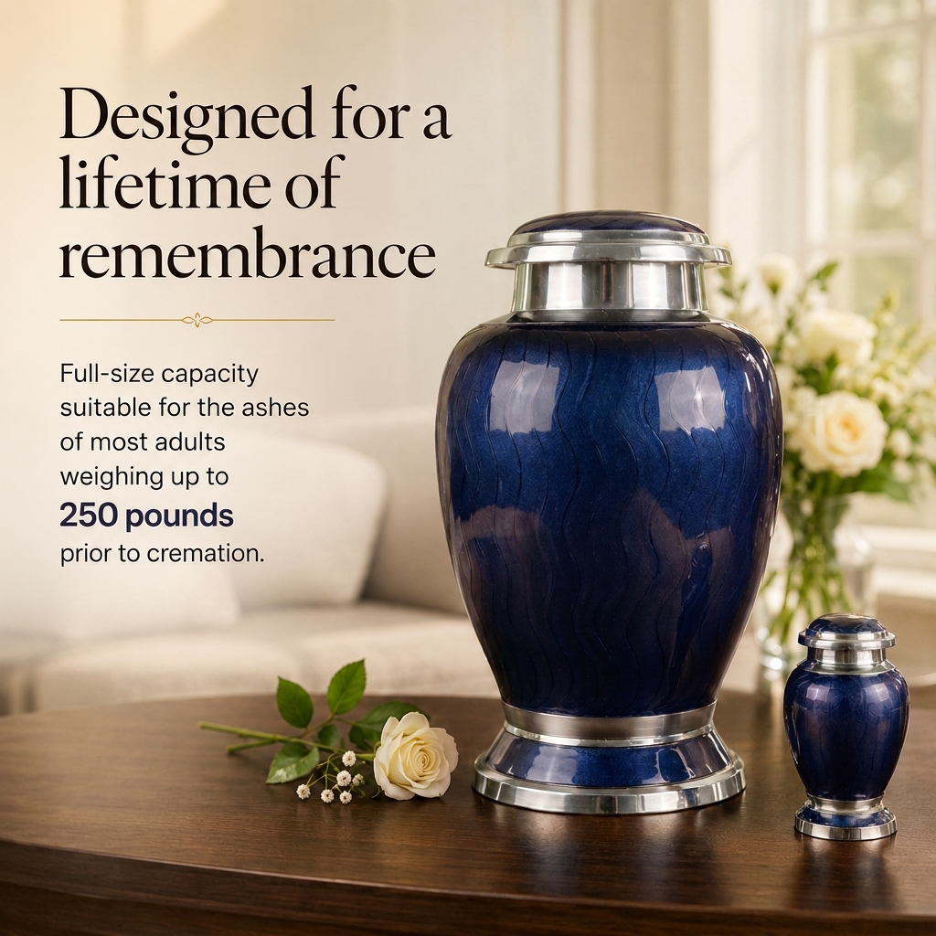 Premium Ripple Cremation Urn for Adult Ashes