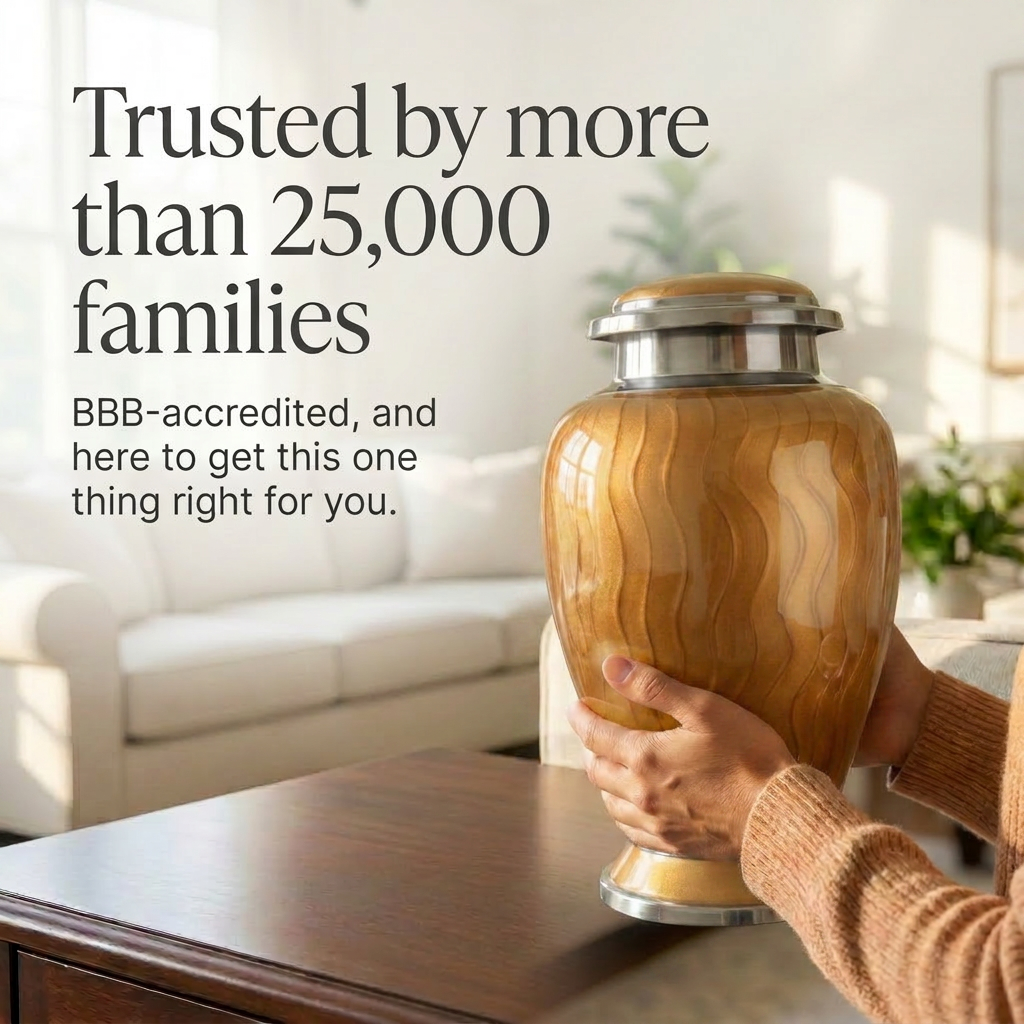 Premium Ripple Cremation Urn for Adult Ashes