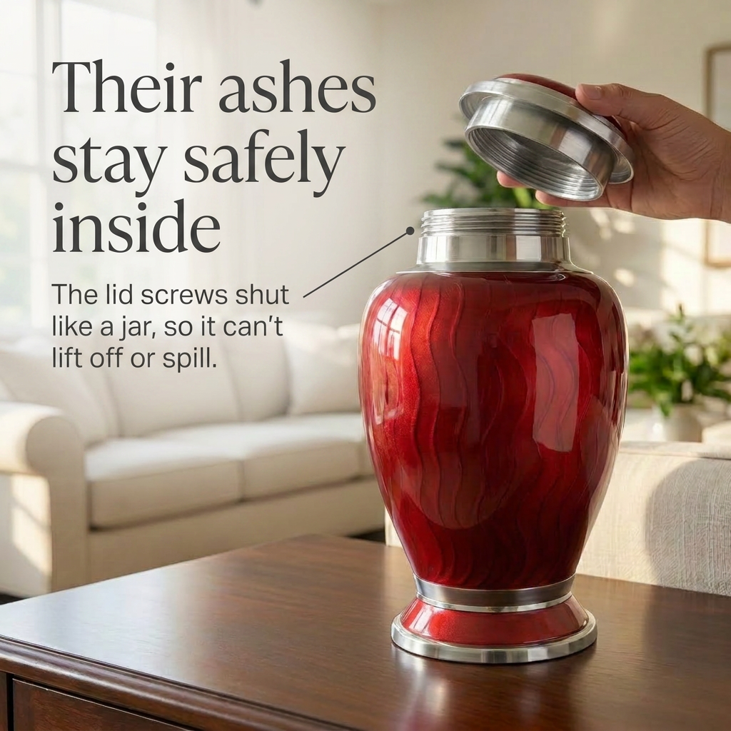 Premium Ripple Cremation Urn for Adult Ashes
