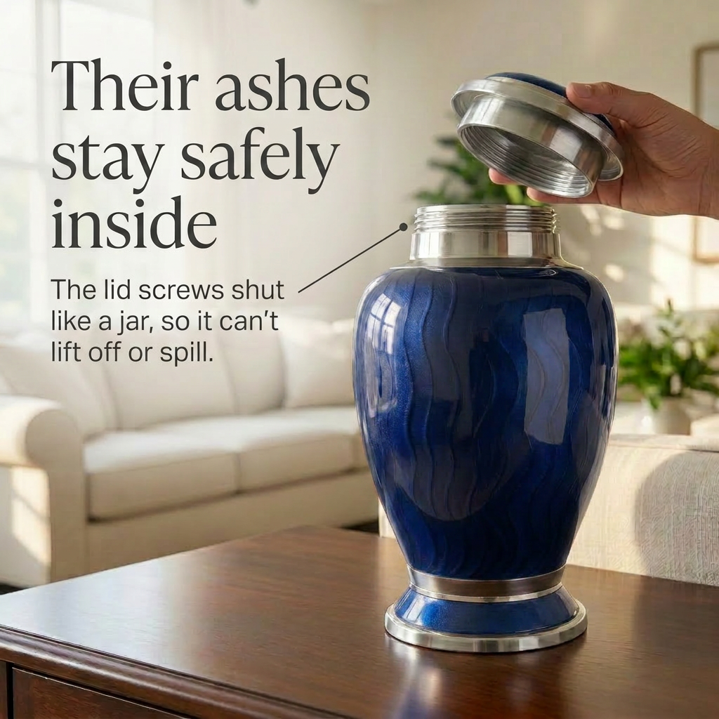 Premium Ripple Cremation Urn for Adult Ashes