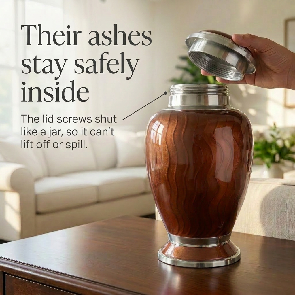 Premium Ripple Cremation Urn for Adult Ashes