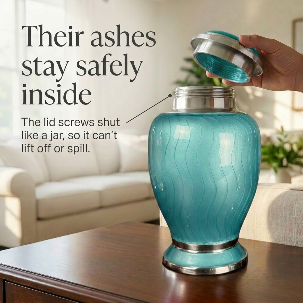 Premium Ripple Cremation Urn for Adult Ashes