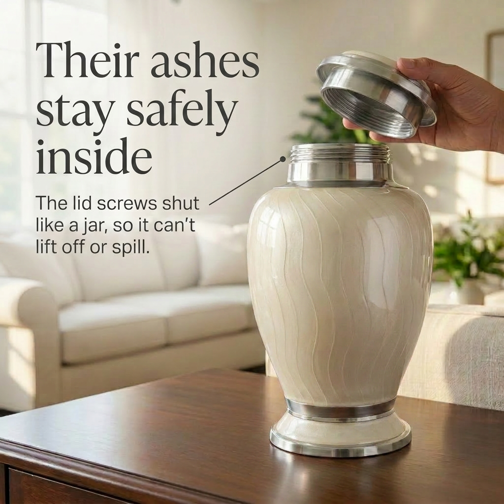 Premium Ripple Cremation Urn for Adult Ashes