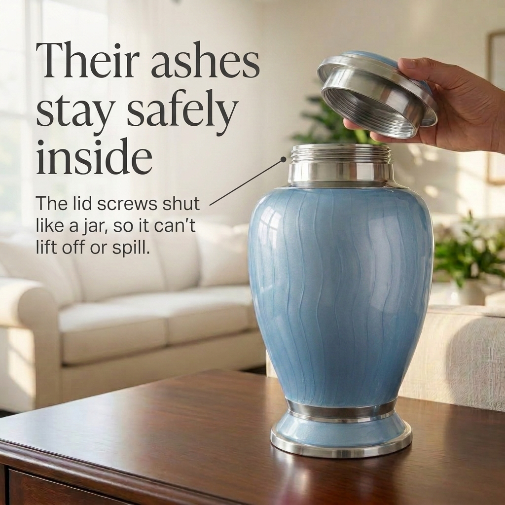 Premium Ripple Cremation Urn for Adult Ashes