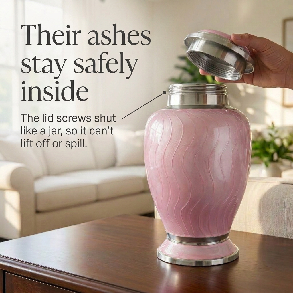 Premium Ripple Cremation Urn for Adult Ashes