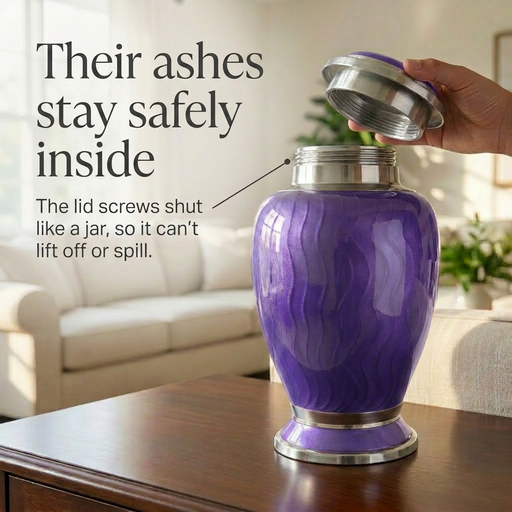 Premium Ripple Cremation Urn for Adult Ashes
