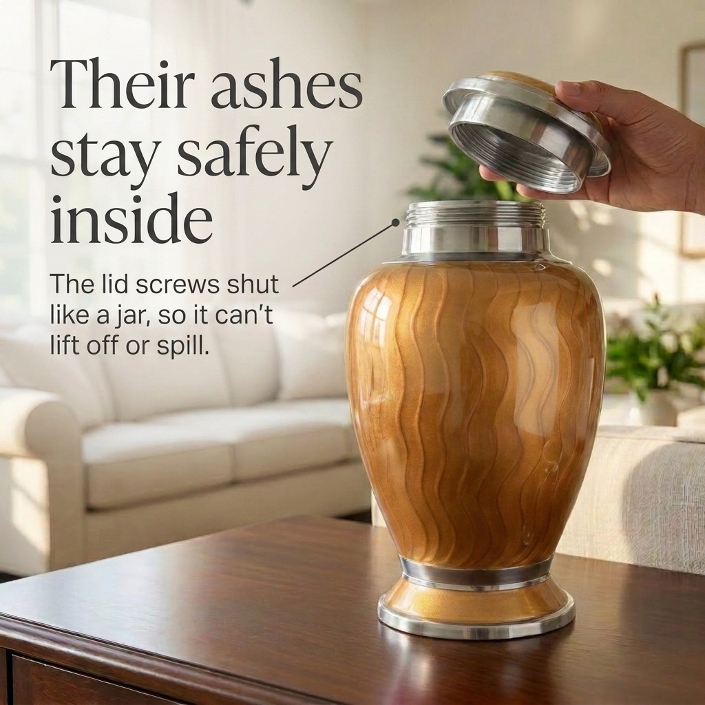 Premium Ripple Cremation Urn for Adult Ashes
