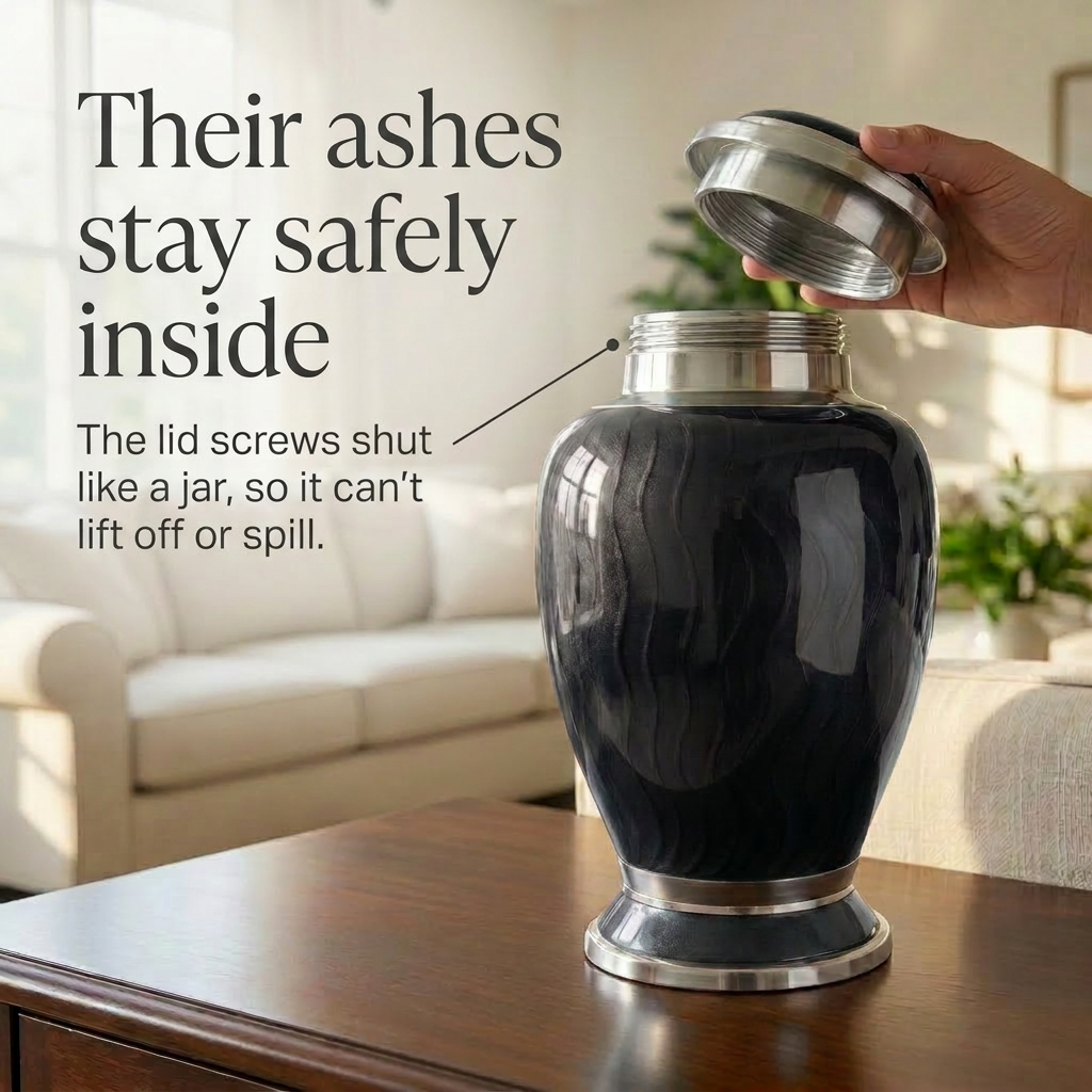Premium Ripple Cremation Urn for Adult Ashes