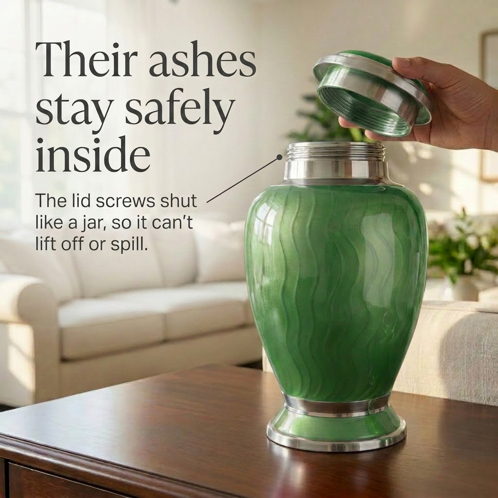 Premium Ripple Cremation Urn for Adult Ashes