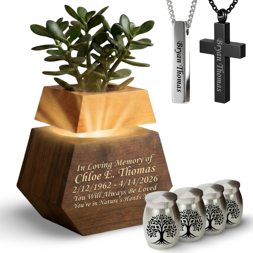 Wooden Plant Cremation Urn
