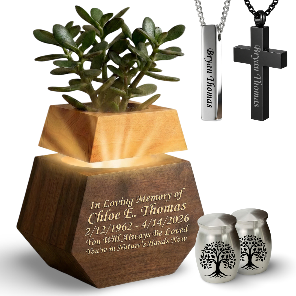 Wooden Plant Cremation Urn